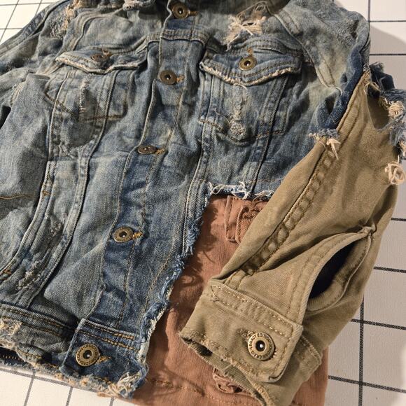 Jordan Craig Distressed Kids Devotion Denim Trucker Jacket Size 6 - Picture 5 of 8